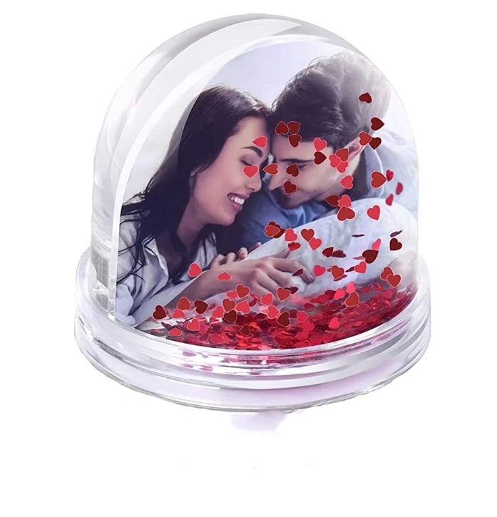 Christmas colorful open hot sexy girl photo or photo picture frame plastic dome water snow globe