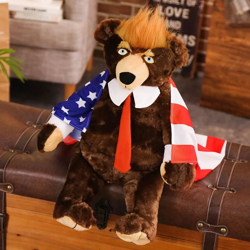35cm Large American Teddy Bear Plush Toy Doll Bear Funny Gift Cute Patriotic Gift Wholesale in Stock