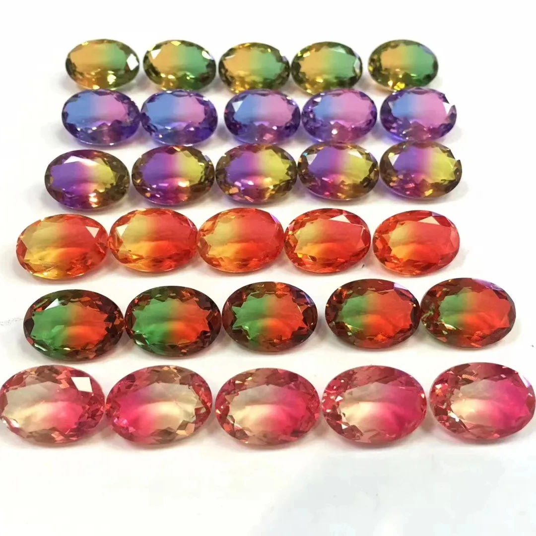 YZ Jewelry Loose tourmaline Fusion stone Multicolor  Mix shaped Fusion Glass stone of Fusion Stone Jewelry