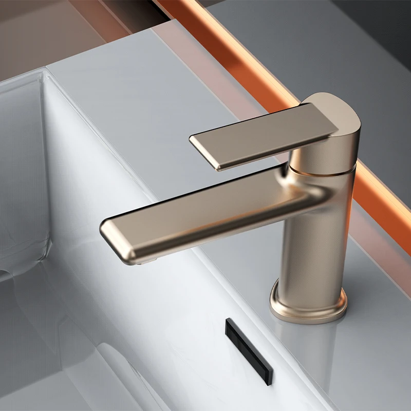 TIEMA New Arrival Deck Mounted Hot Cold Water Brass Mixer Taps Bathroom Wash basin faucet