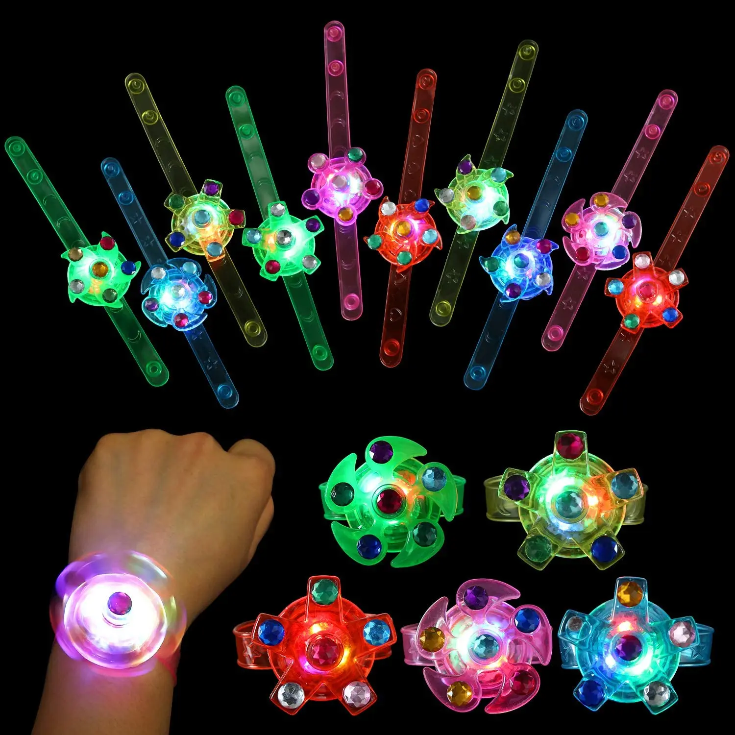 Party Favors for Kids Goodie Bag Stuffers LED Light Up  Bracelet Party Supplies for Kids Birthday Valentines