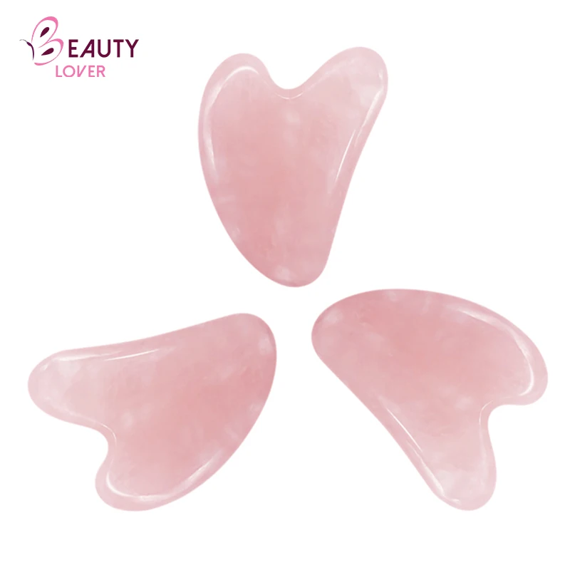 Хорошая цена затянуть кожу розовый кристалл порошок Gua Sha набор ролик для лица