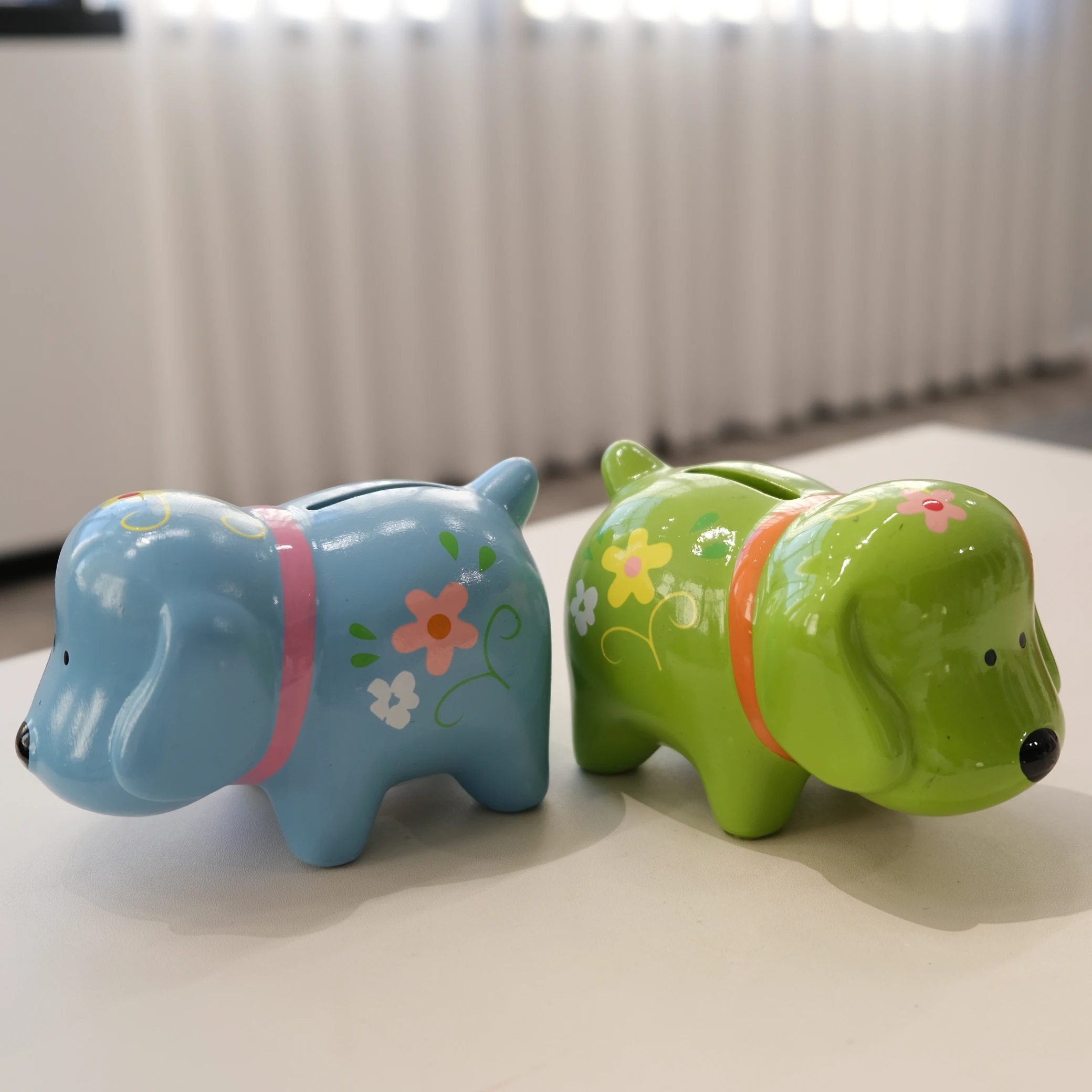 Wholesale children birthday gift piggy bank Cute ceramic dog piggy bank  custom money safe box  for kids