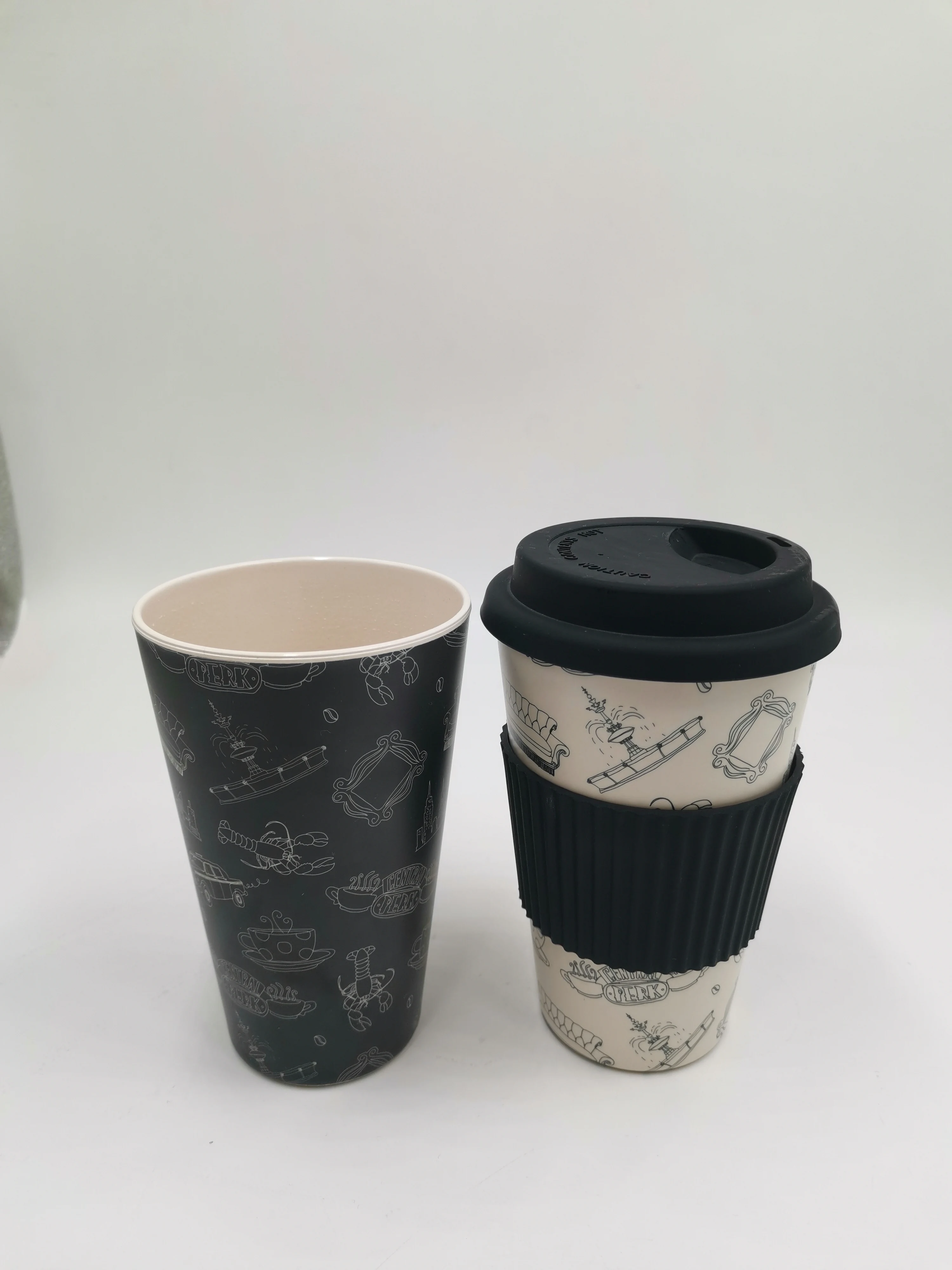2022Wholesale   Russian style hot selling Custom Natural materials 12OZ Bamboo Fiber Reusable Coffee Mugs