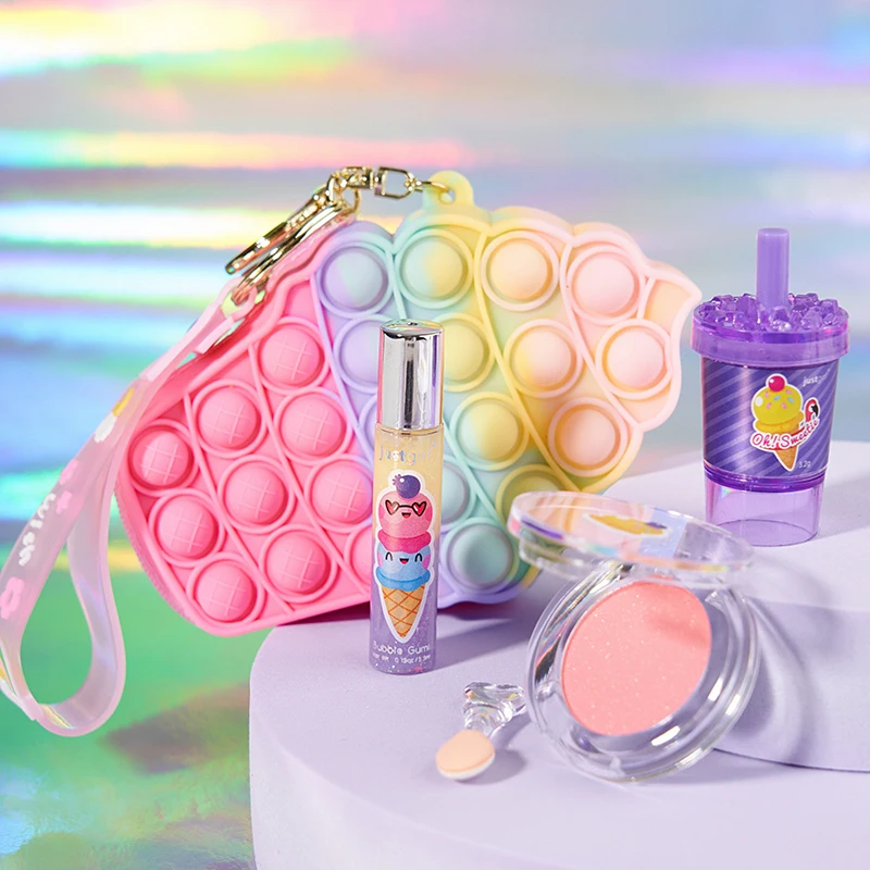 gift kits pretend princess high quality hot children scented sweet cosmetics kit private label girls non toxic kids makeup set