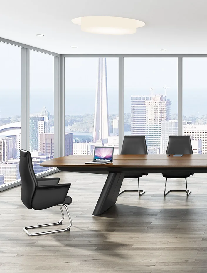 Индивидуальный длинный черный стол для собраний и на 16 человек