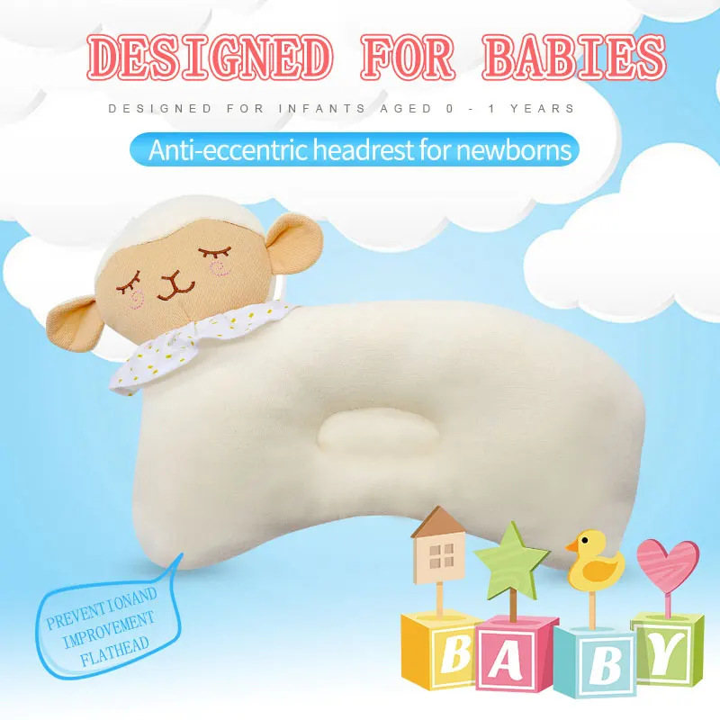 2021 baby Nursing Pillow Infant Newborn Sleep Support Concave Cartoon Pillow Cotton Cushion Prevent Flat Head
