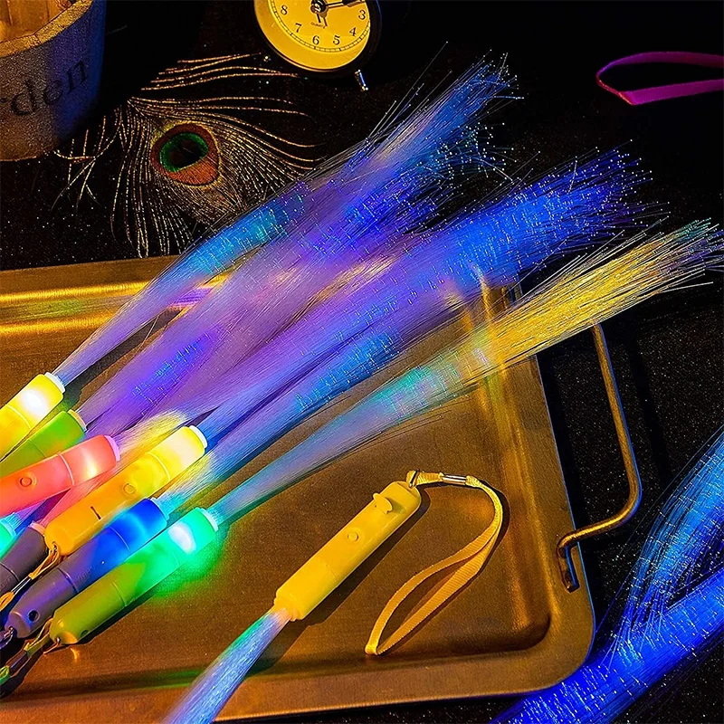 LED Glow Fiber Wand Stick Light up Wand Optic Wand Flashing Stick Flashing for Party Favors OEM New Year Party Decoration gift