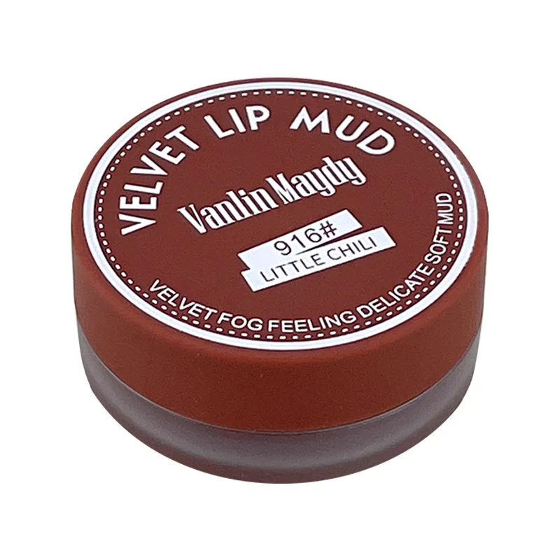Canned Jelly Lip Mud Makeup Velvet Bean Paste Red Brown Non-stick Cup Student Girl Lipstick New Product