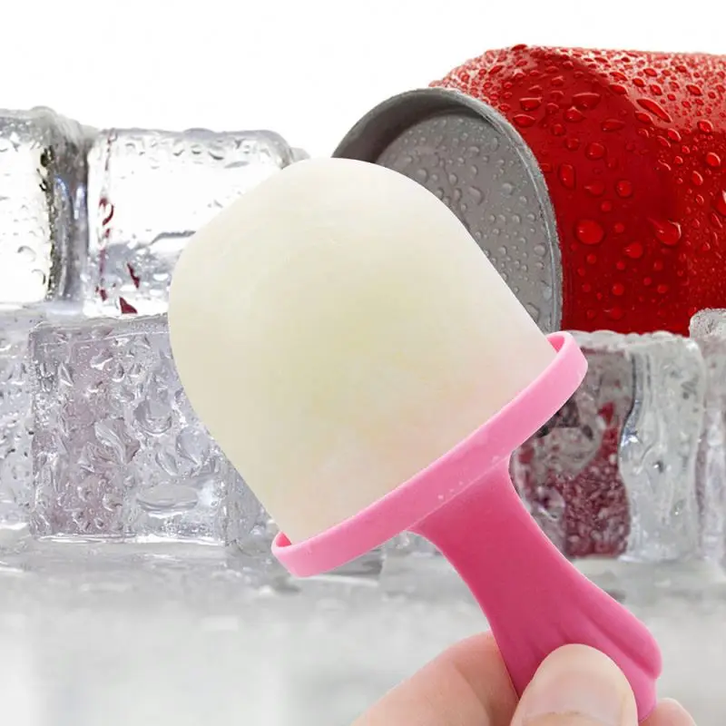 Silicone Ice Cream Mold Tools Cartoon Ice Cube Pop Ball Maker Tray With Lid Silicone Popsicle Ice Cream  Mold  For Kids