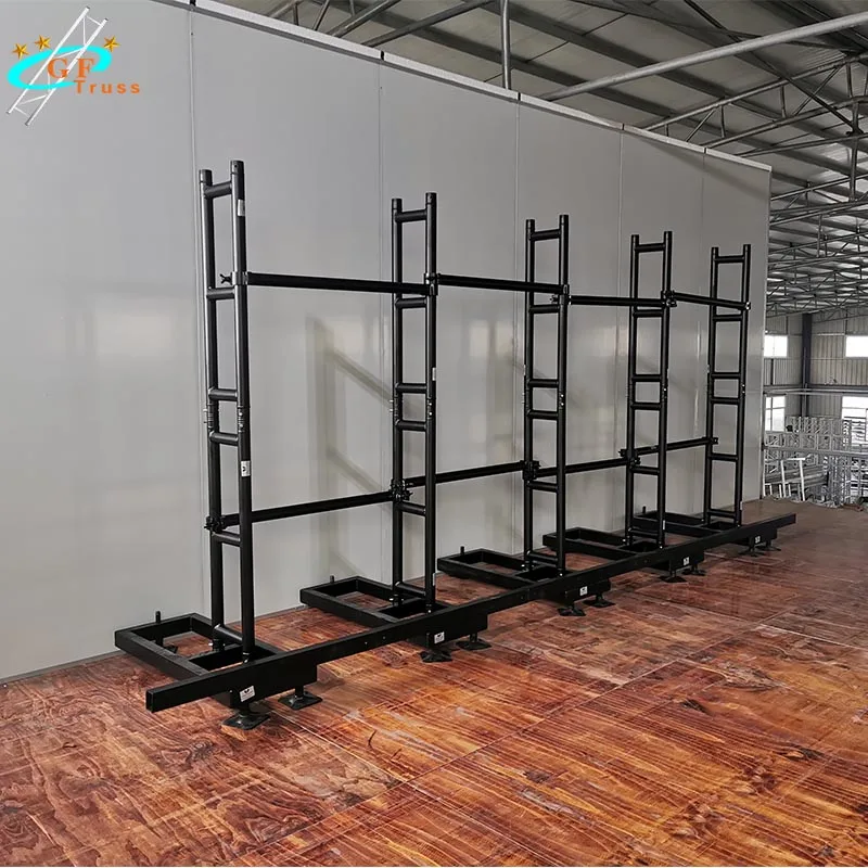 Black Aluminum LED Screen Wall Ground Supports for Stage Background