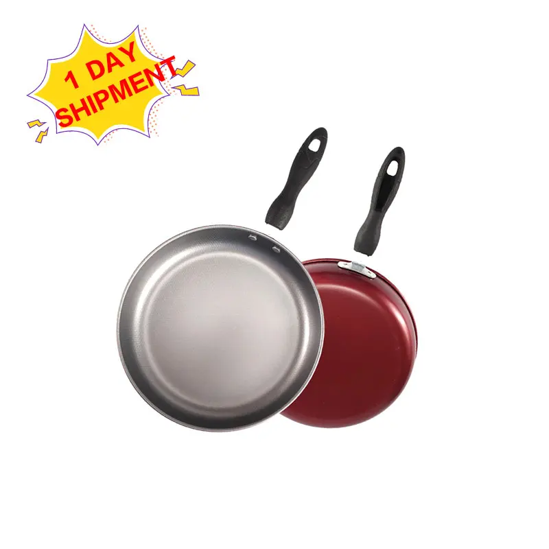 Non Stick 3 Hole Cast Iron Titanium Marble Coating Round Bottom Kitchen Cooking Pots Cookware Steak Frying Pan