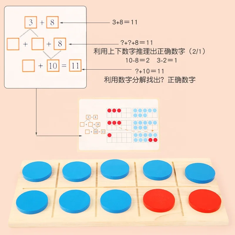 Kids Montessori Toys Educational Number Writing Practice Game Children Writing Math Study Toy Digit Matching Board Wooden Toys