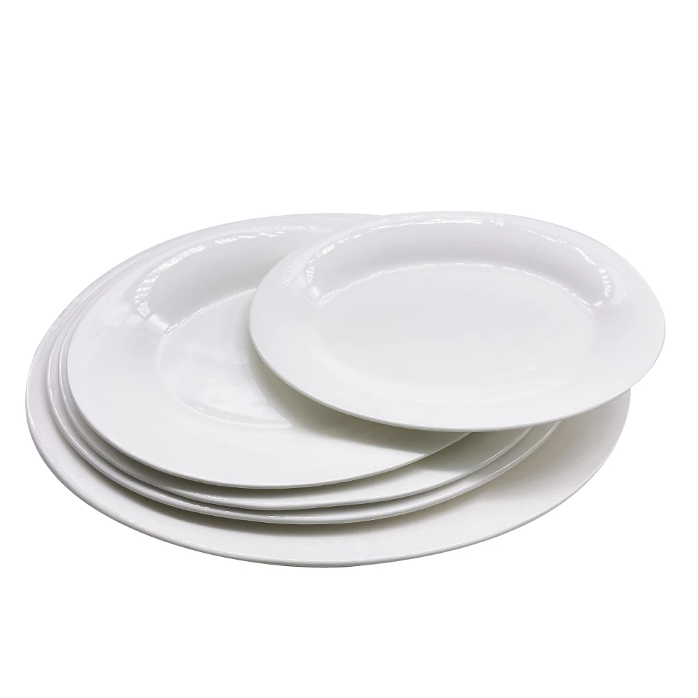 9' 10' 11' 12' 14' 16' 18' 20' 22' Inch Magnesia Fish Oval Plate White Porcelain Oval Plate