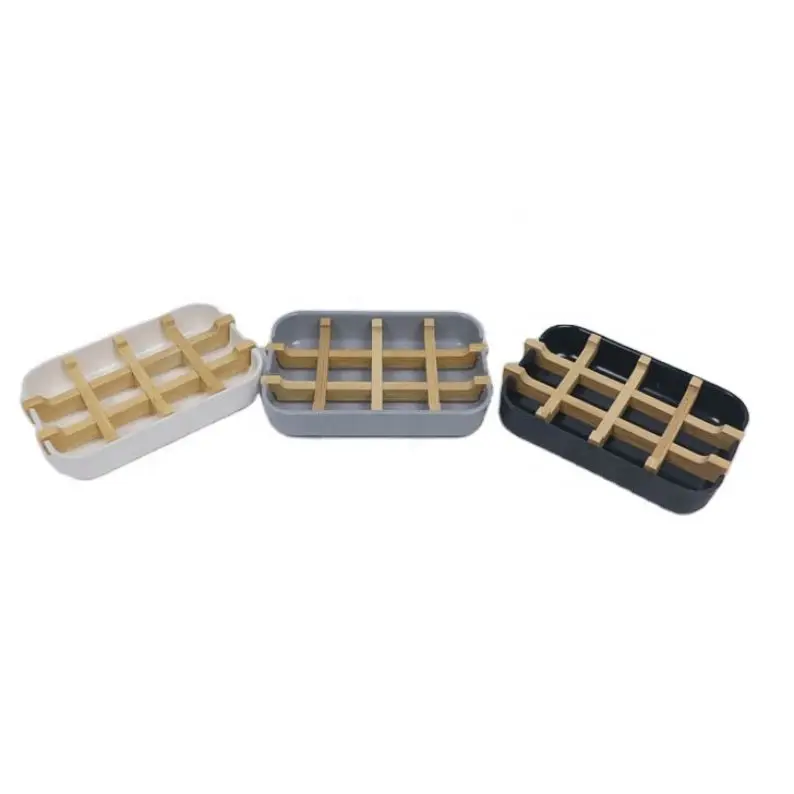 NO PLASTIC Biodegradable Soap Holder For Kitchen Home Bathroom Soap Dish Dishes Wood White Black Soap Dishes