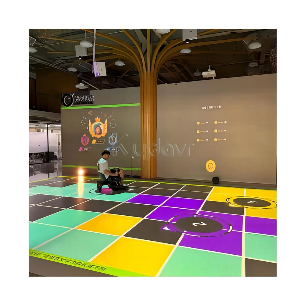 AR all-in-one move ground interactive floor projector activate games 3d hologram child amuseme park kart bumper cars for adults