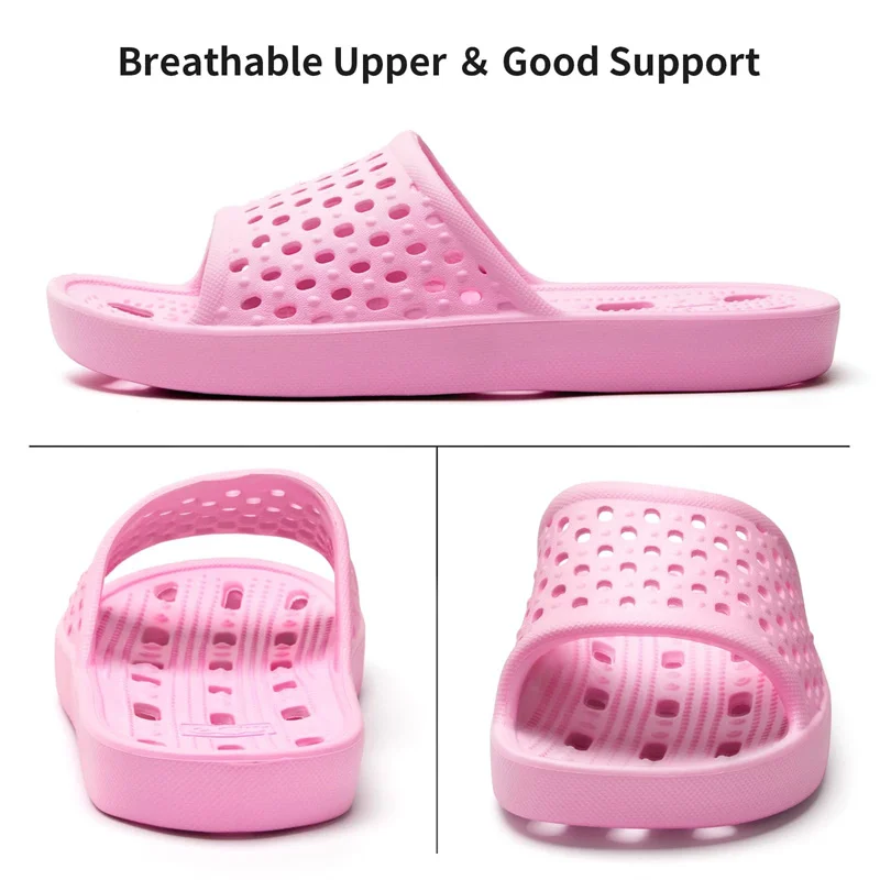 Bathroom Slides Summer Shoes For Indoor, Casual Women Home Flipflop Soft Massage Shower Sandal House Slipper With Hole