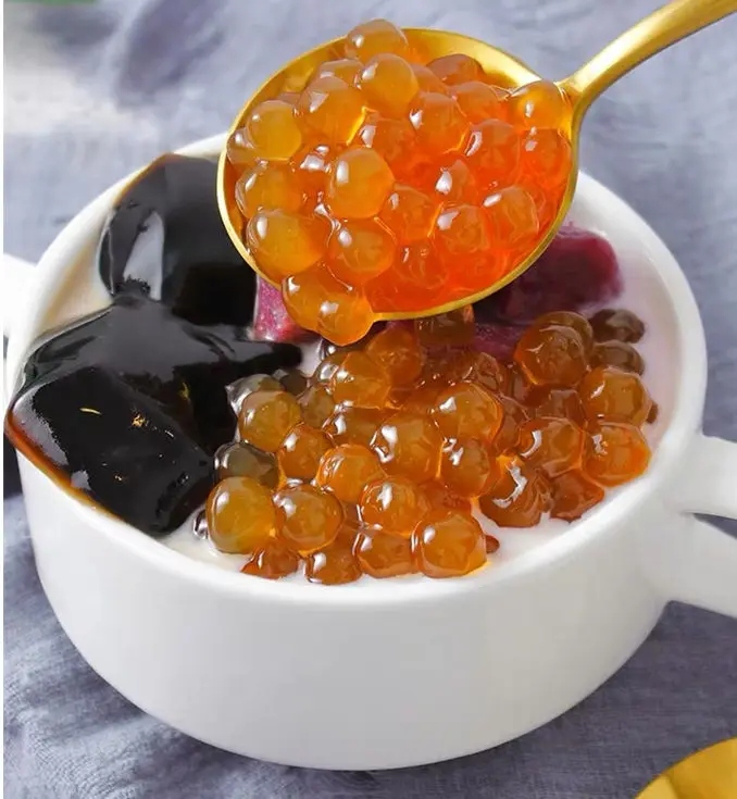 Счетчик boba tea shop, мгновенный янтарный шарик Tapioca, жемчужная пленка, сырье 1 кг, жемчужины boba