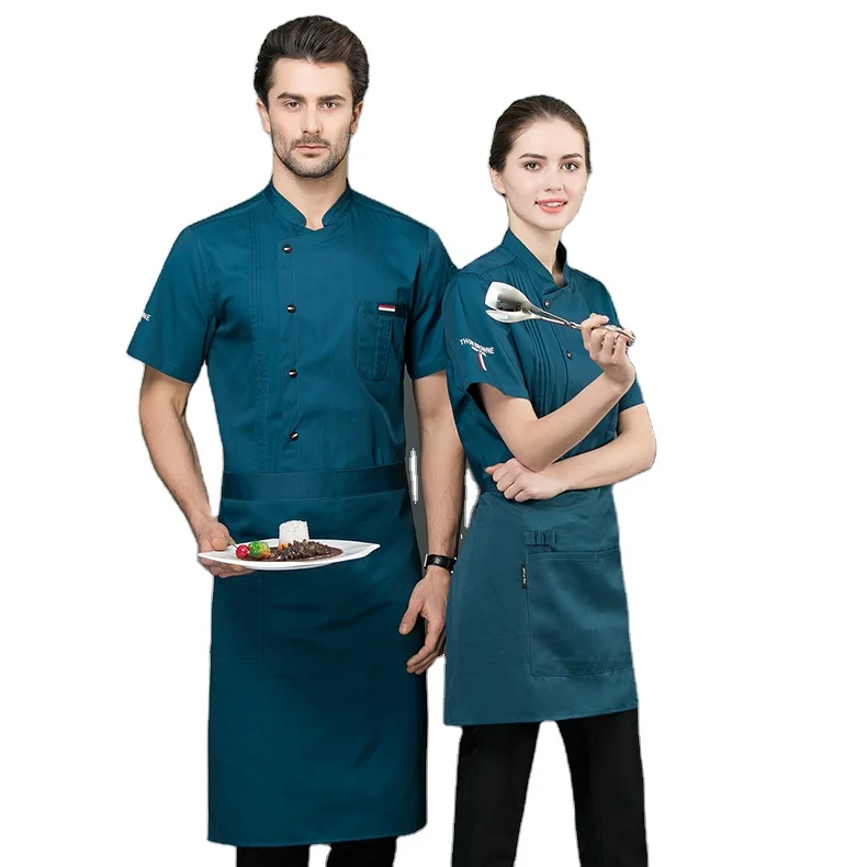 Dropshipping Washable Barista Chef Coat Jacket Chef Uniform Chef Uniform Jackets Restaurant Hotel Cleaning Uniform