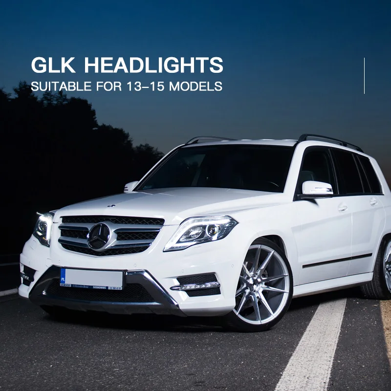 LINK-TO Suitable For Mercedes-Benz GLK Headlight Assembly Glk200 260 Modified High-match LED Daytime Running Light Lens Xenon