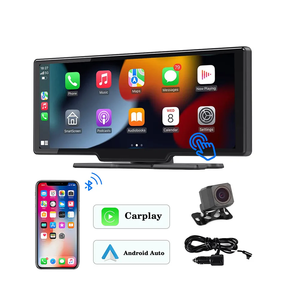 Truck And Bus Reverse Black Box Mobile Dvr 1080p Android Wireless 12inch Carplay Dashcam Portable Car Player  Free Rear View Cam