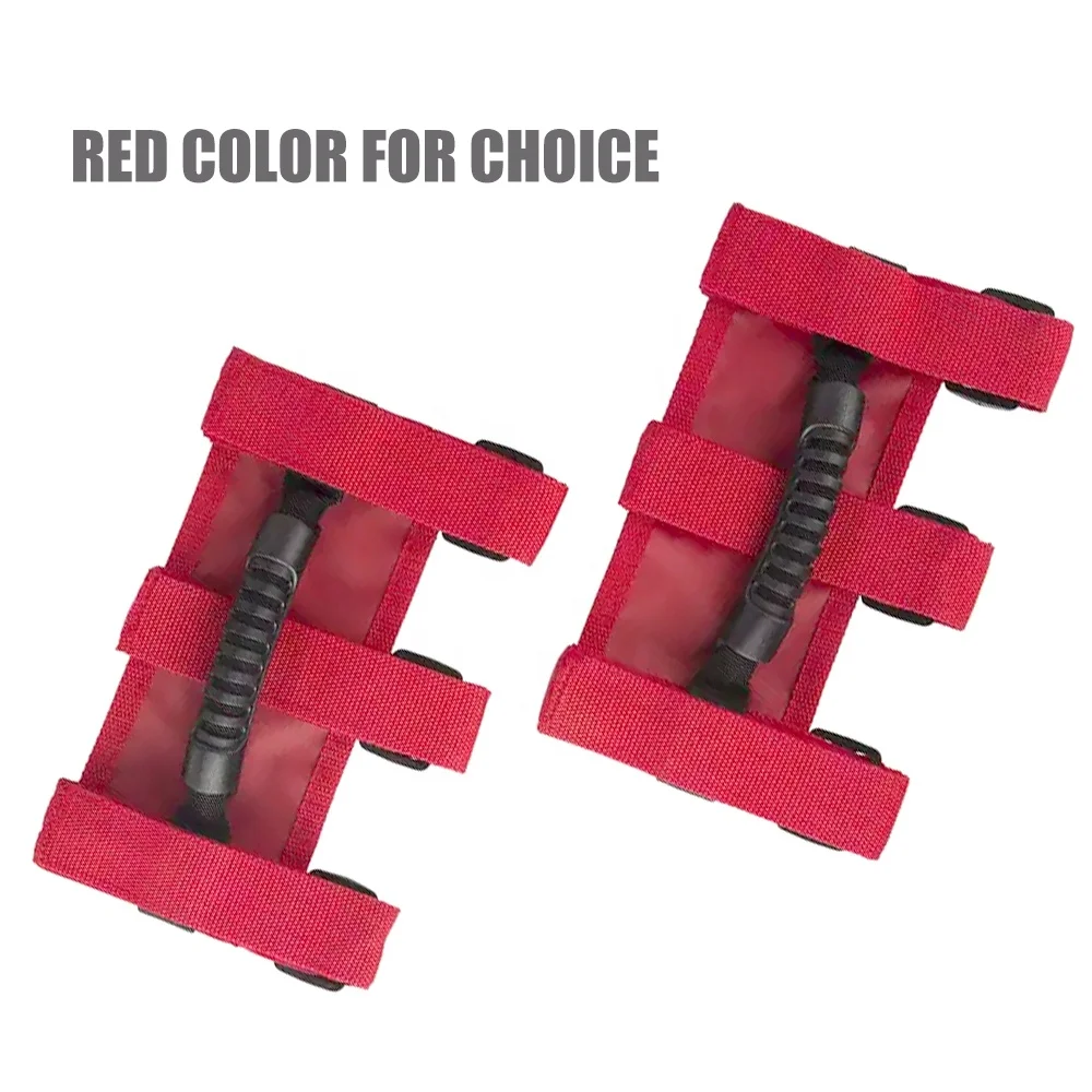 2 Pack Grab Handles for Off Road Trunk Roll Bar Grab Handles for YJ CJ TJ JK JKU JL JLU With 3 Straps