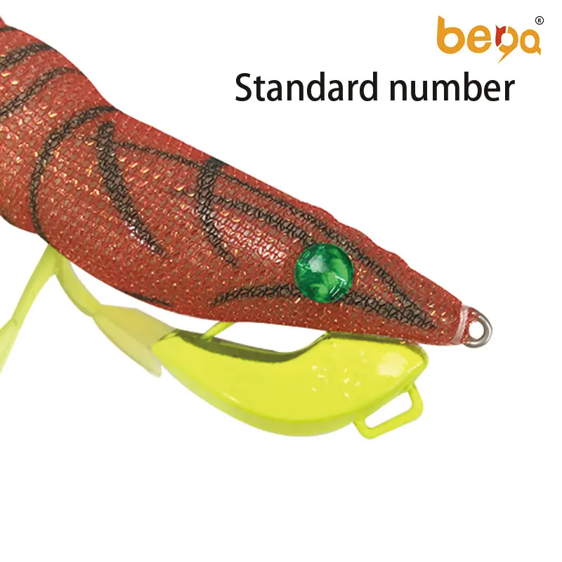 High quality shrimp lure soft shrimp lure wooden shrimp bait ink squid hook big tail squid umbrella hook slow sinking lure