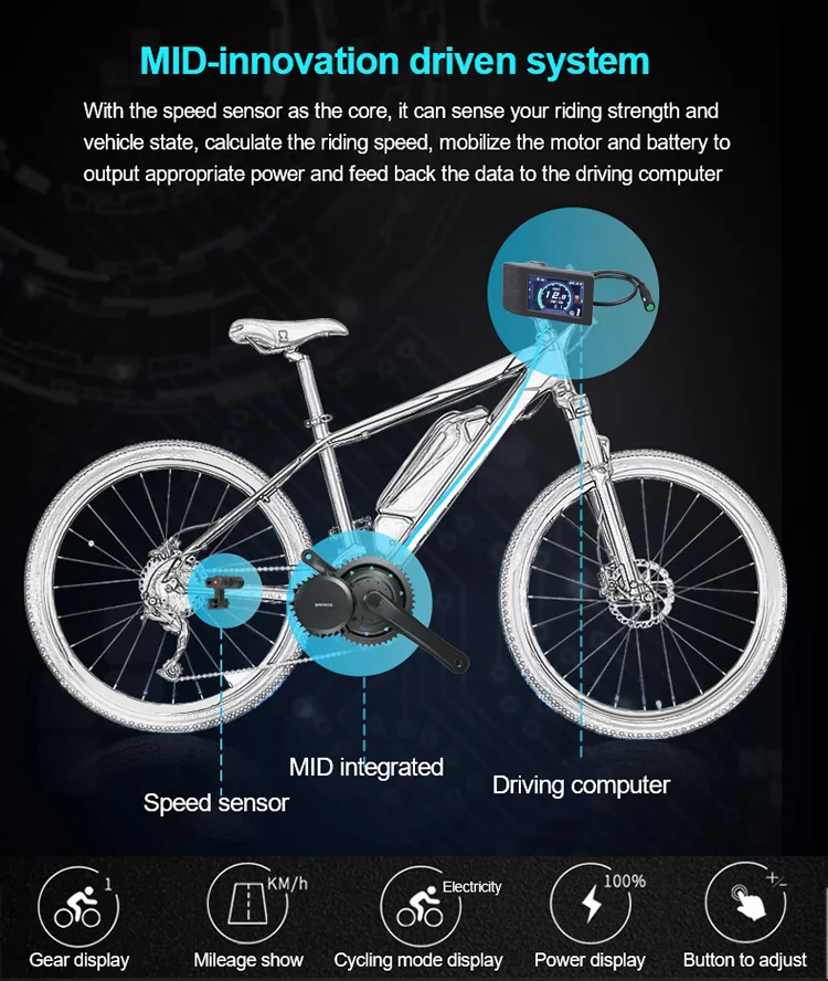 bafang bbs02b 36V 48V 750w mid motor electric bicycle conversion kit waterproof 250w 350w 500w ebike conversion kit