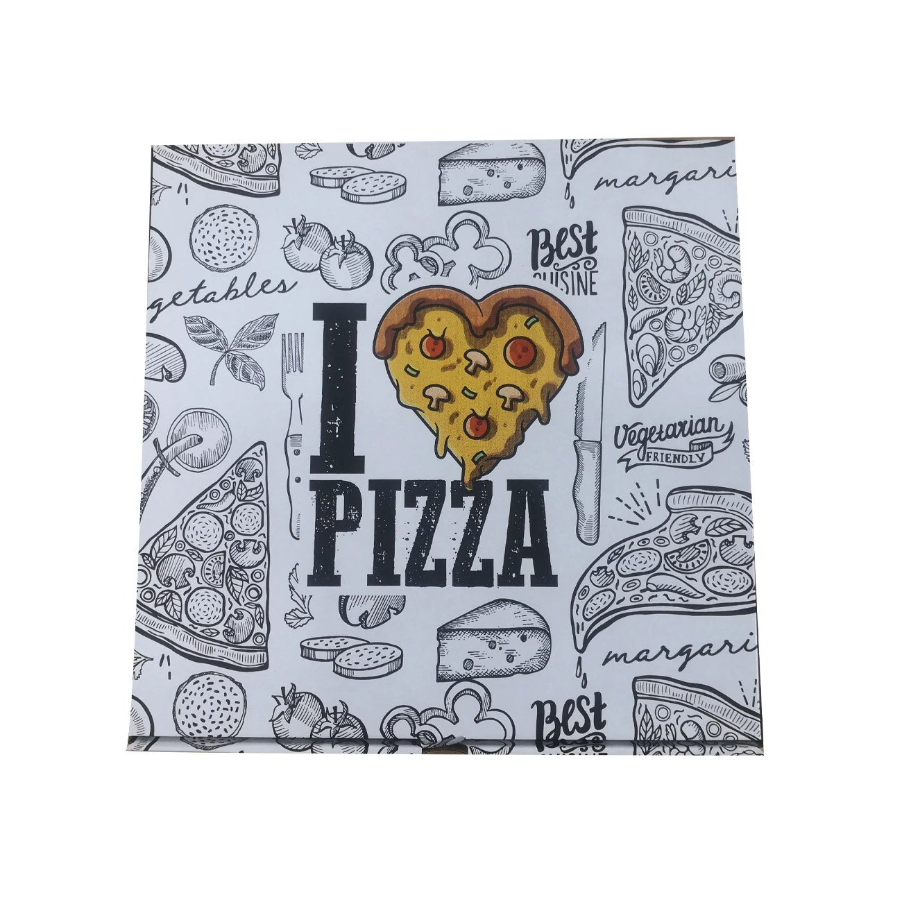 Pizza Karton Bio Small Personalised Pizza Box 33X33 Restaurant Packaging Liner Corrugated For Sale