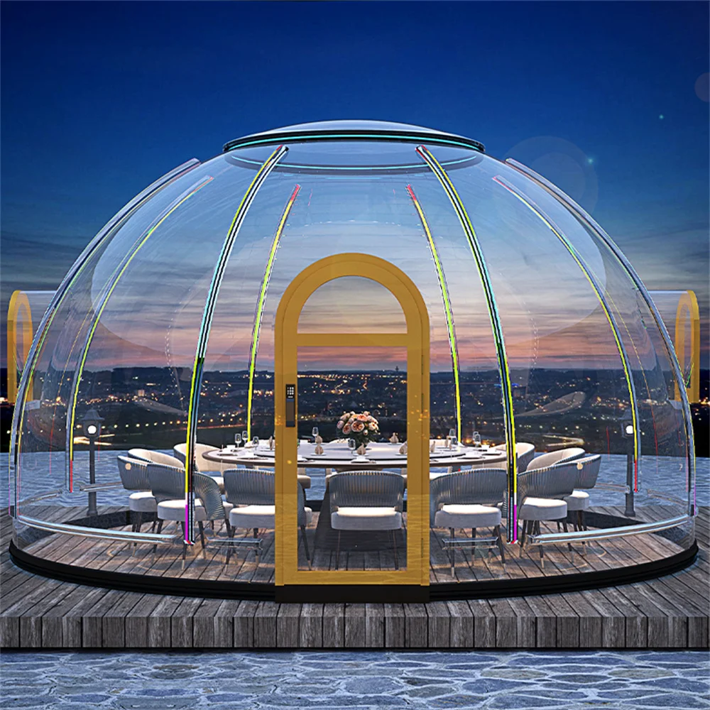 Full House Glamping Camping Geodesic Prefabricated Eps Shaped Polycarbon TransparentDome House