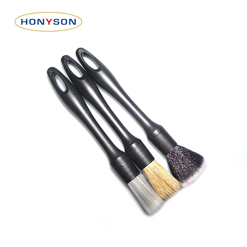 Natural Boars Hair Ultra-Soft Cleaning Tool Car Detailing Brush Set Auto Detail Brushes Kit