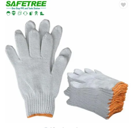 Construction White Cotton Hand Gloves Work Gloves