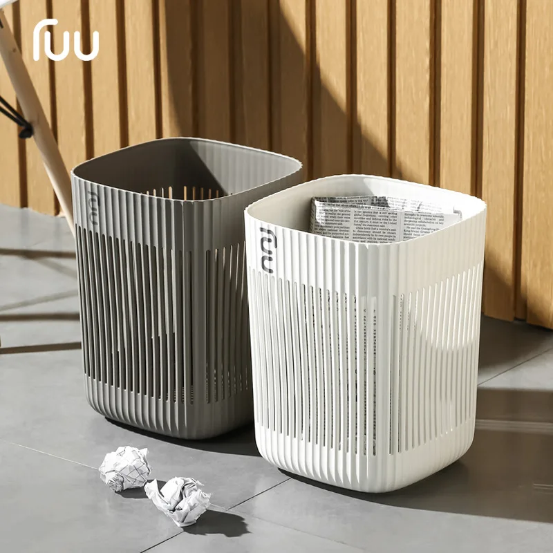 Household Large Hollow-carved Plastic Trash Can Garbage Bin Bathroom Nordic Modern Waste Basket