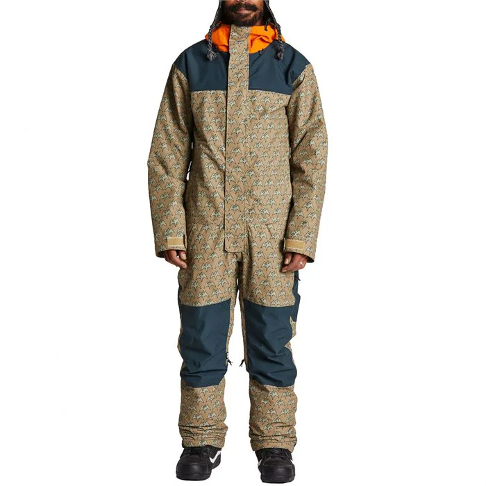 Men One Piece Snowboard Ski Suit Premium Quality Material with Hoodie Freeride Skiing Snowboarding Jumpsuit Winter