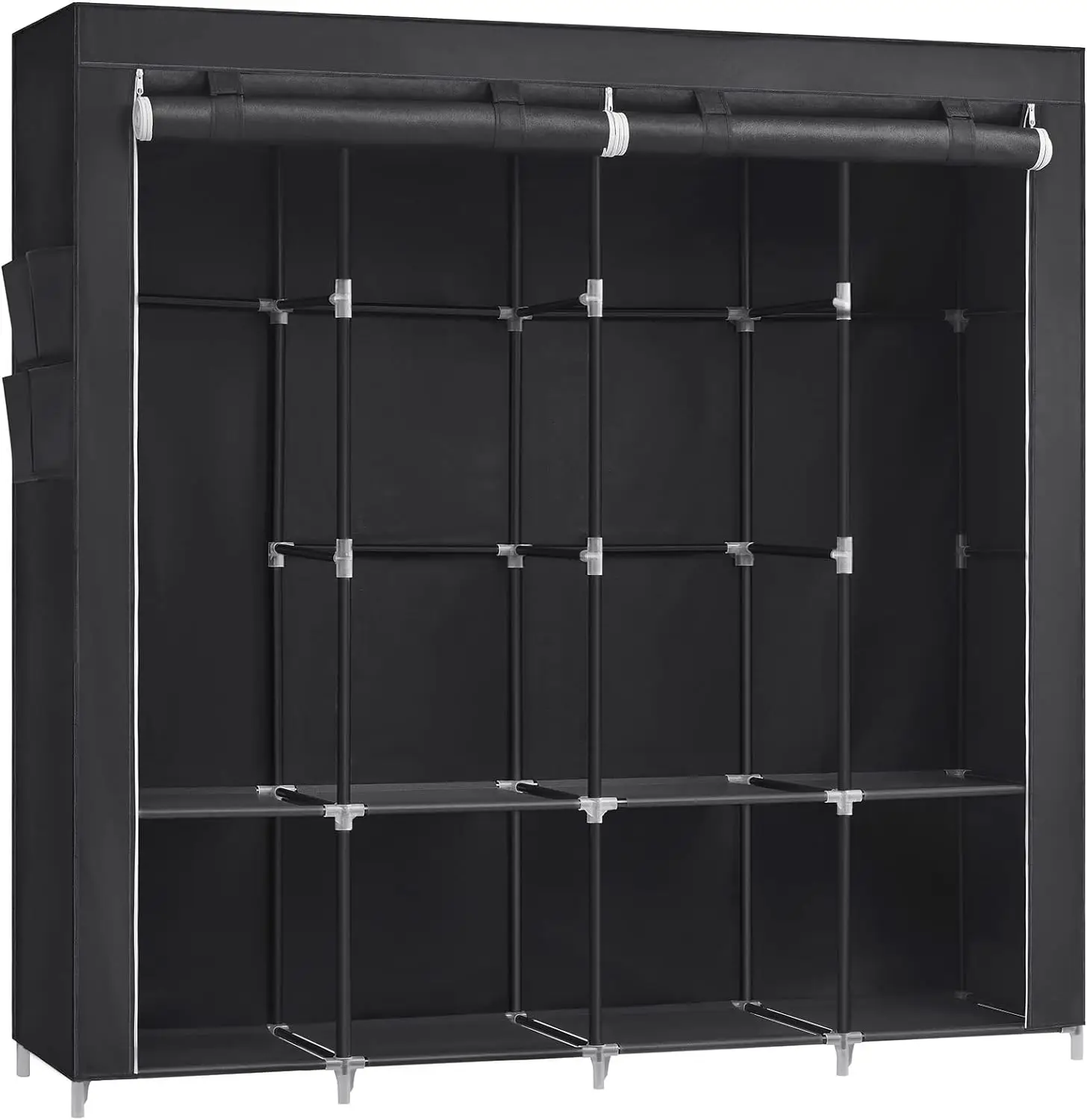 Modern Storage Hanging Clothes Portable Plastic Stackable Wardrobe Organizer Bedroom Furniture 12 Doors With Shoe Rack