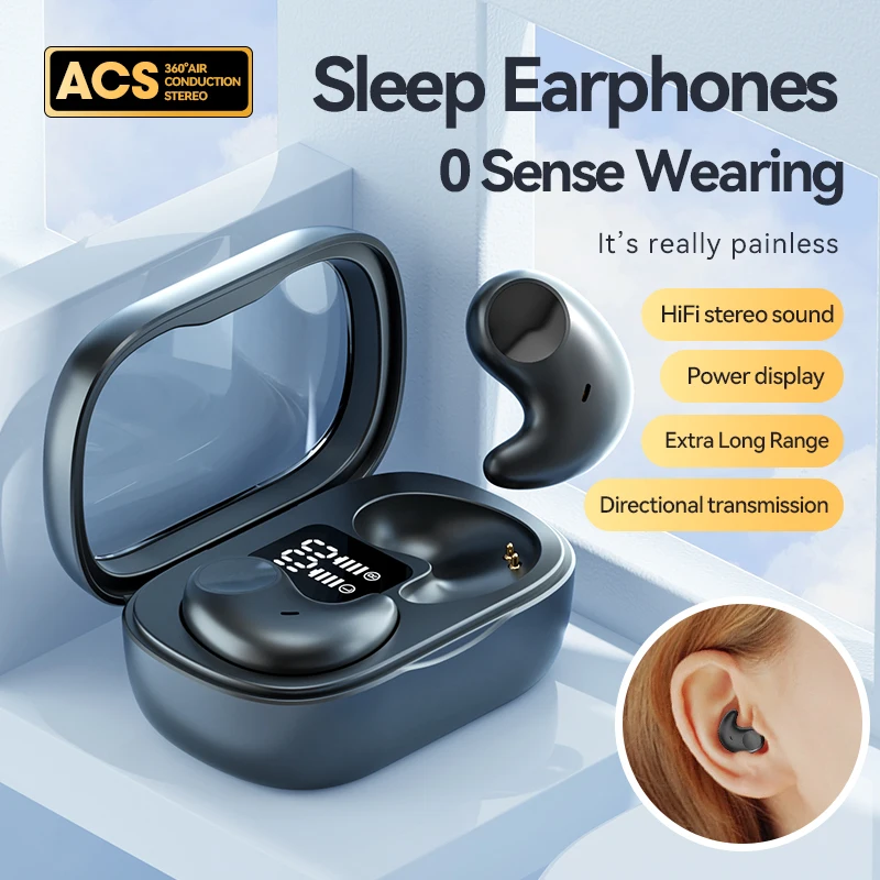 2024 Newly Smallest Invisible Sleeping Earbuds Noise Cancelling Music In-ear Mini Sleep BT Headphones for Side Sleepers M51