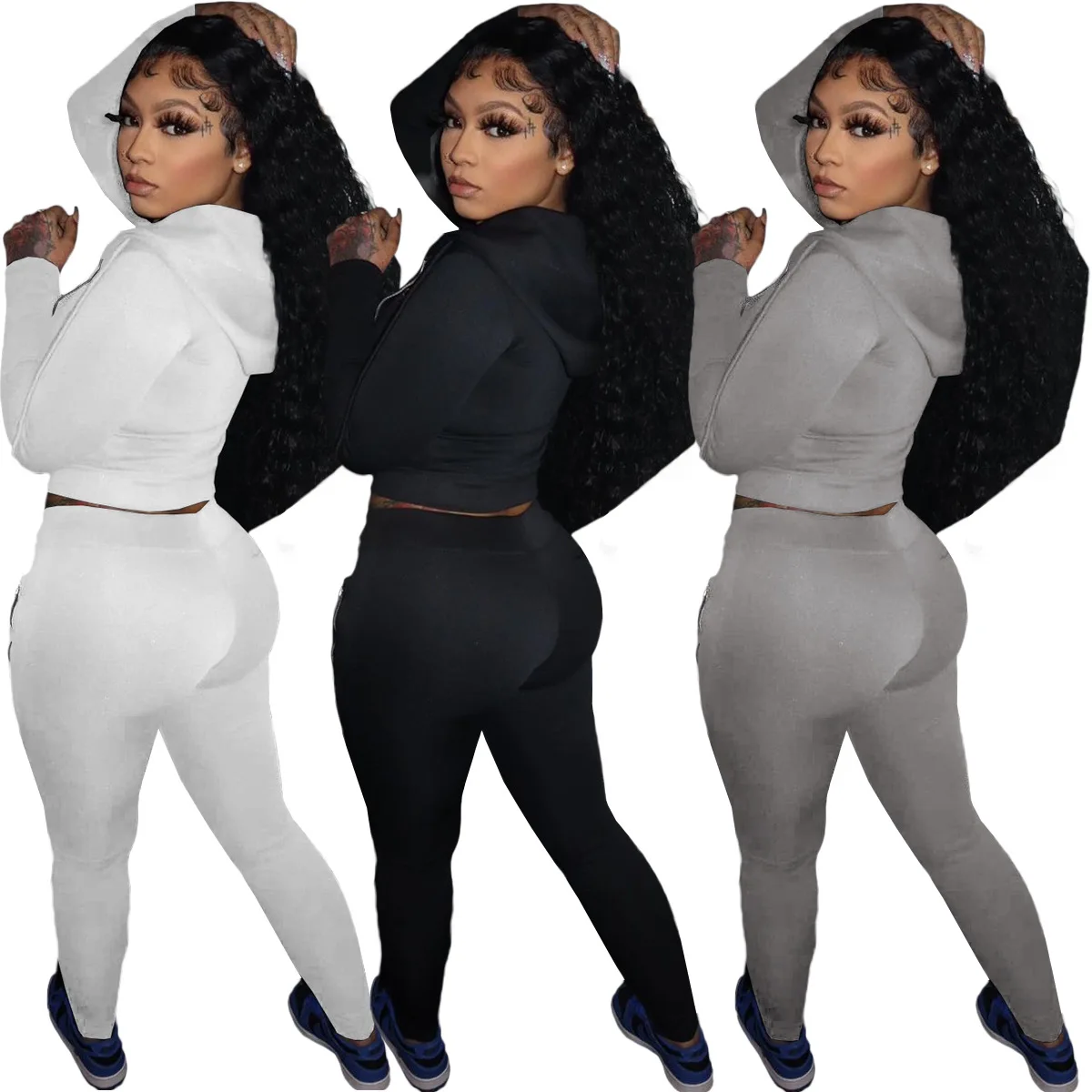 Женский спортивный костюм из 2 предметов, кофта с длинным рукавом и штаны для бега, осень 2021