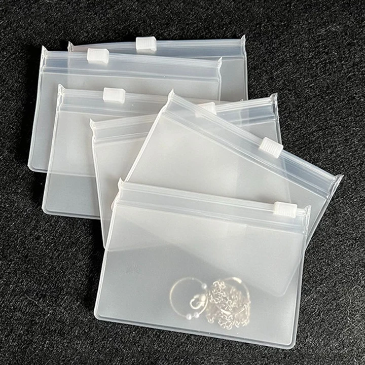 Small mini ziplock bags for jewelry package with logo custom frosted plastic zipper bag Accessories  Rings Pouch