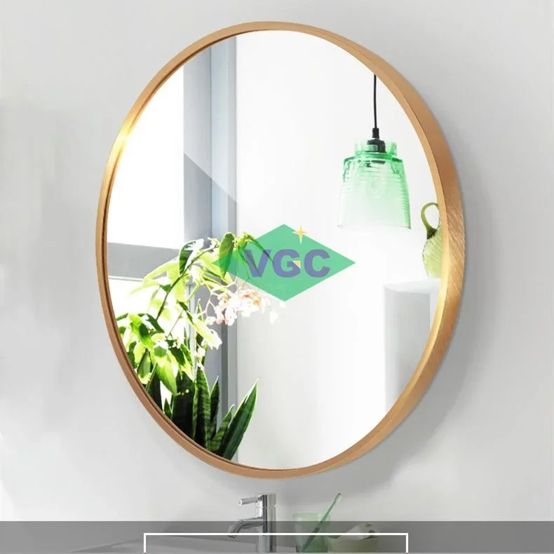 VGC Cheap Price Decorative Round Gold Framed Mirror for Wall  Bathroom Wall Golden Decorative Mirror