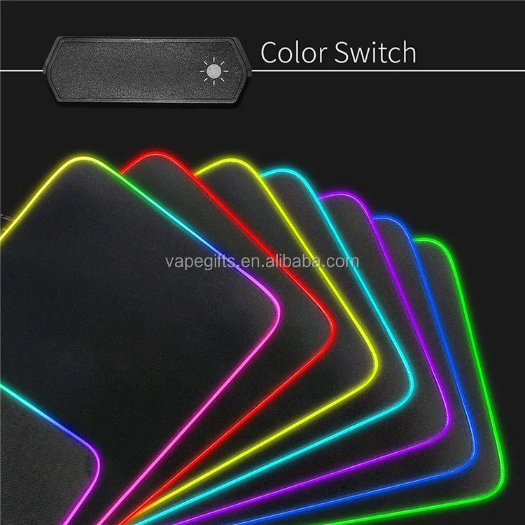 Популярный сублимационный резиновый коврик для мыши RGB мультяшный большой красочный светодиодный клавиатуры геймера