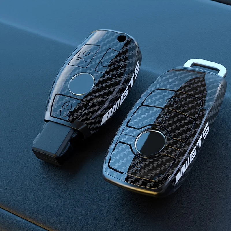 Car Accessories Carbon Fiber Car Key Cover Case Shell Fob For A B C R G Class Suitable for Mercedes benz