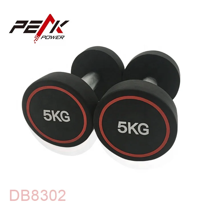 PeakPower Eco-free APU круглая резиновая гантеля со стальной ручкой