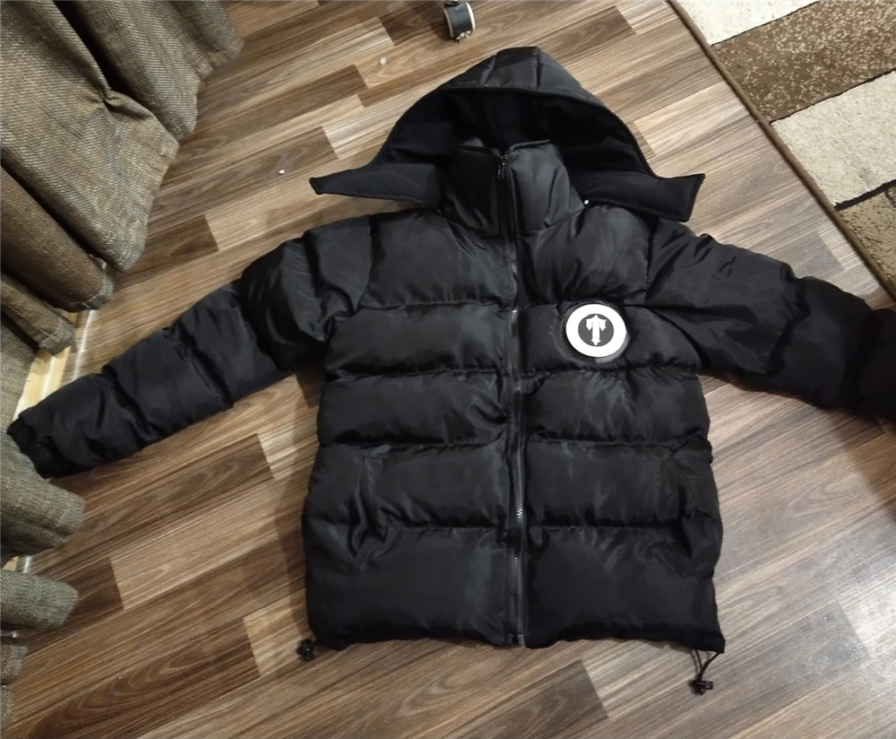 Cheap Shipping Unisex Winter Trapstar Thick Coats Detachable Hat Bubble Puffer Jacket Streetwear Men