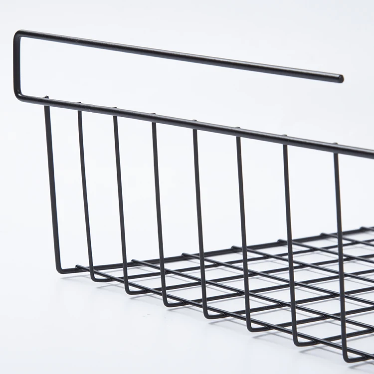 Table Hanging Wire Baskets Under Shelf Hanging Storage Basket Stackable Hanging Metal Grid Basket
