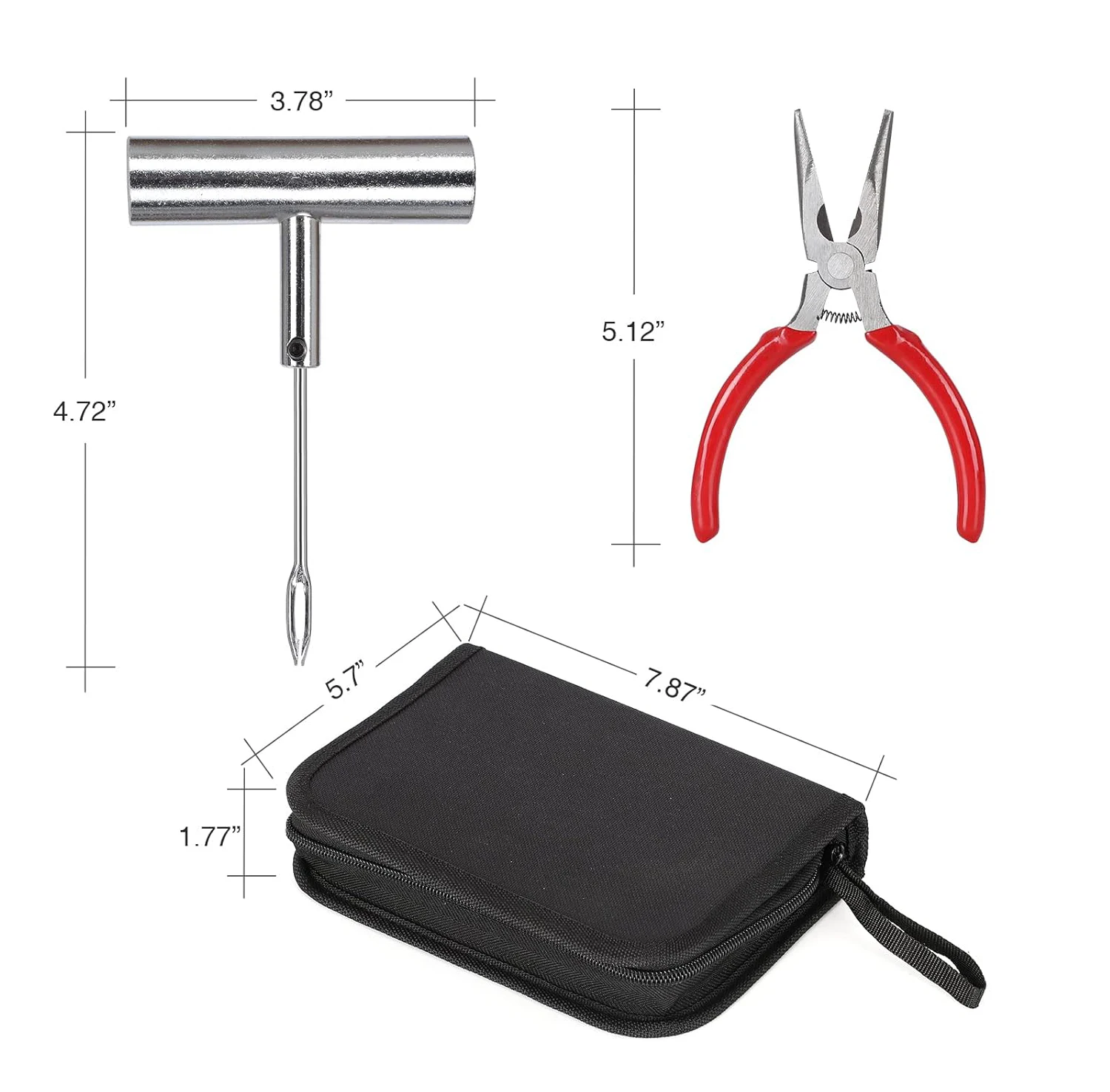 Heavy Duty Professional Flat Tire Puncture Repair Kit Universal Emergency Car Kit with Portable Bag for Autos, Cars, Motorcycles