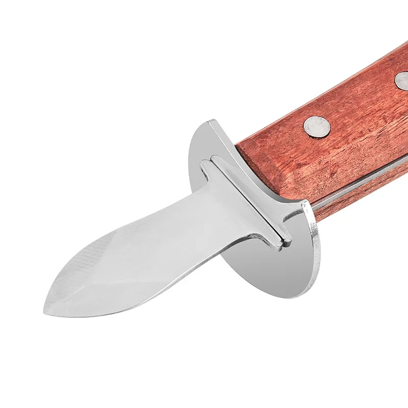 Cross-border hot sell stainless steel oyster knife wooden handle oyster knife
