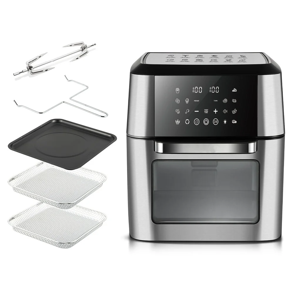 12L 20L Stainless Steel Convection Countertop Oven Combo 14-In-1 Design Electric Air Fryer Toaster Digital Control Square