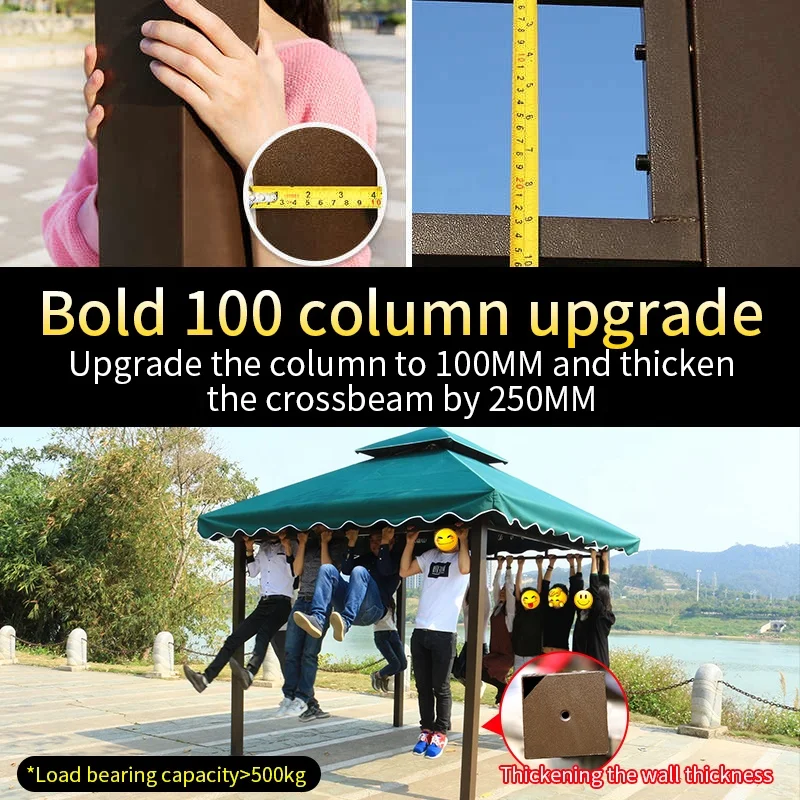 Hot selling Galvanized Steel waterproof fabric simple quadrangle terrace pavilions tent for garden pool wedding venue