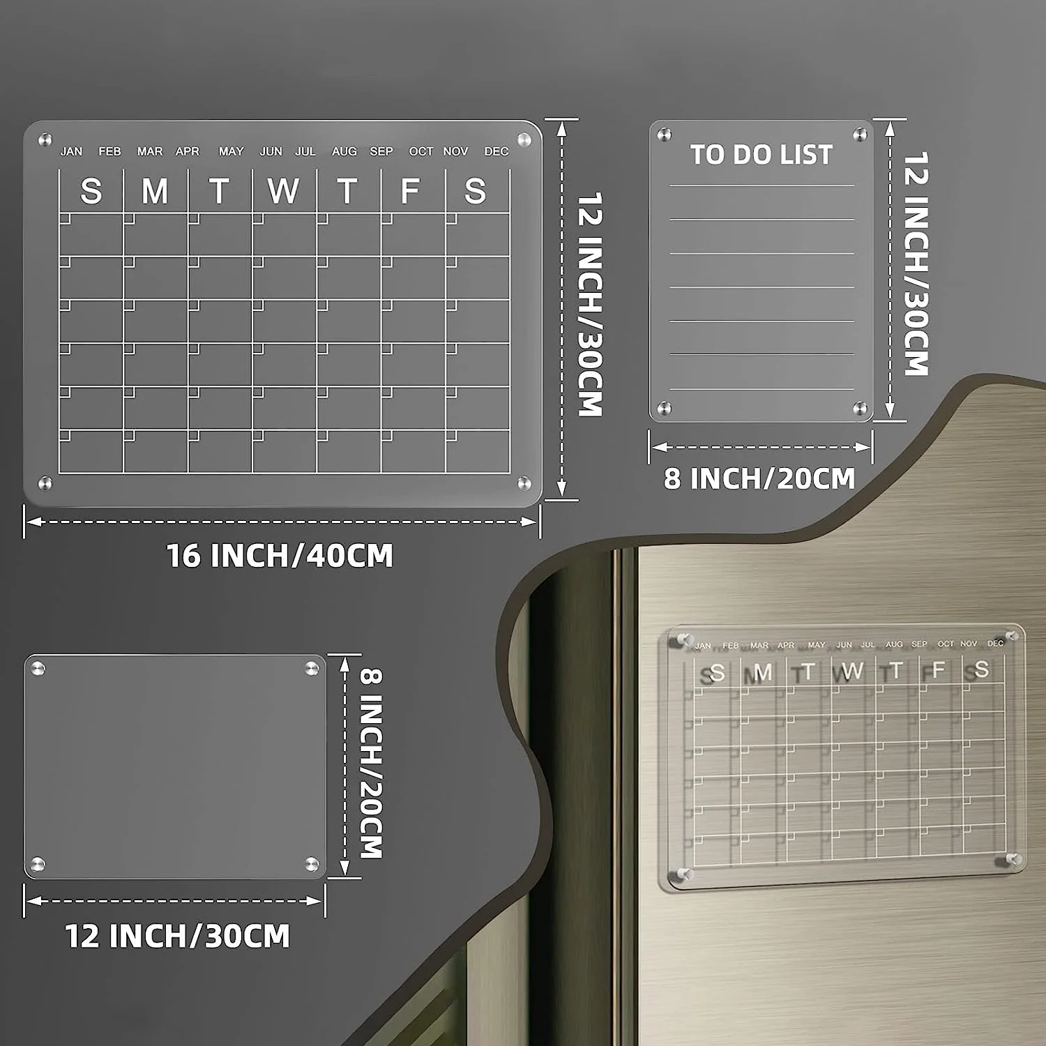 Fridge Magnet Weekly Daily Calendar Custom Acrylic Whiteboard Acrylplaner Befestigung Acrylkalender