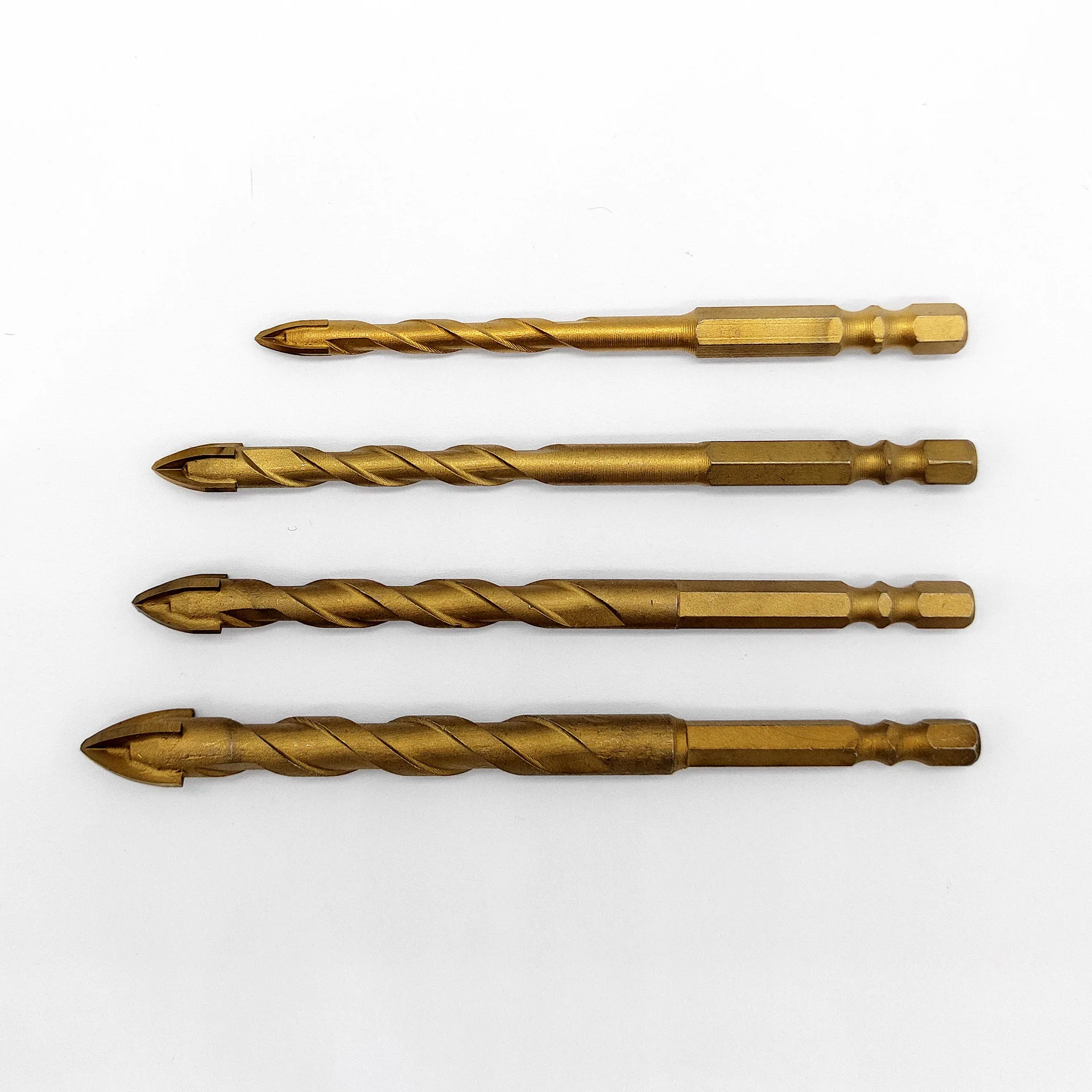 12MM Hex Shank Cross Tips Triangular Drill Bit With Tungsten Carbide Tip For Tile Glass Ceramic